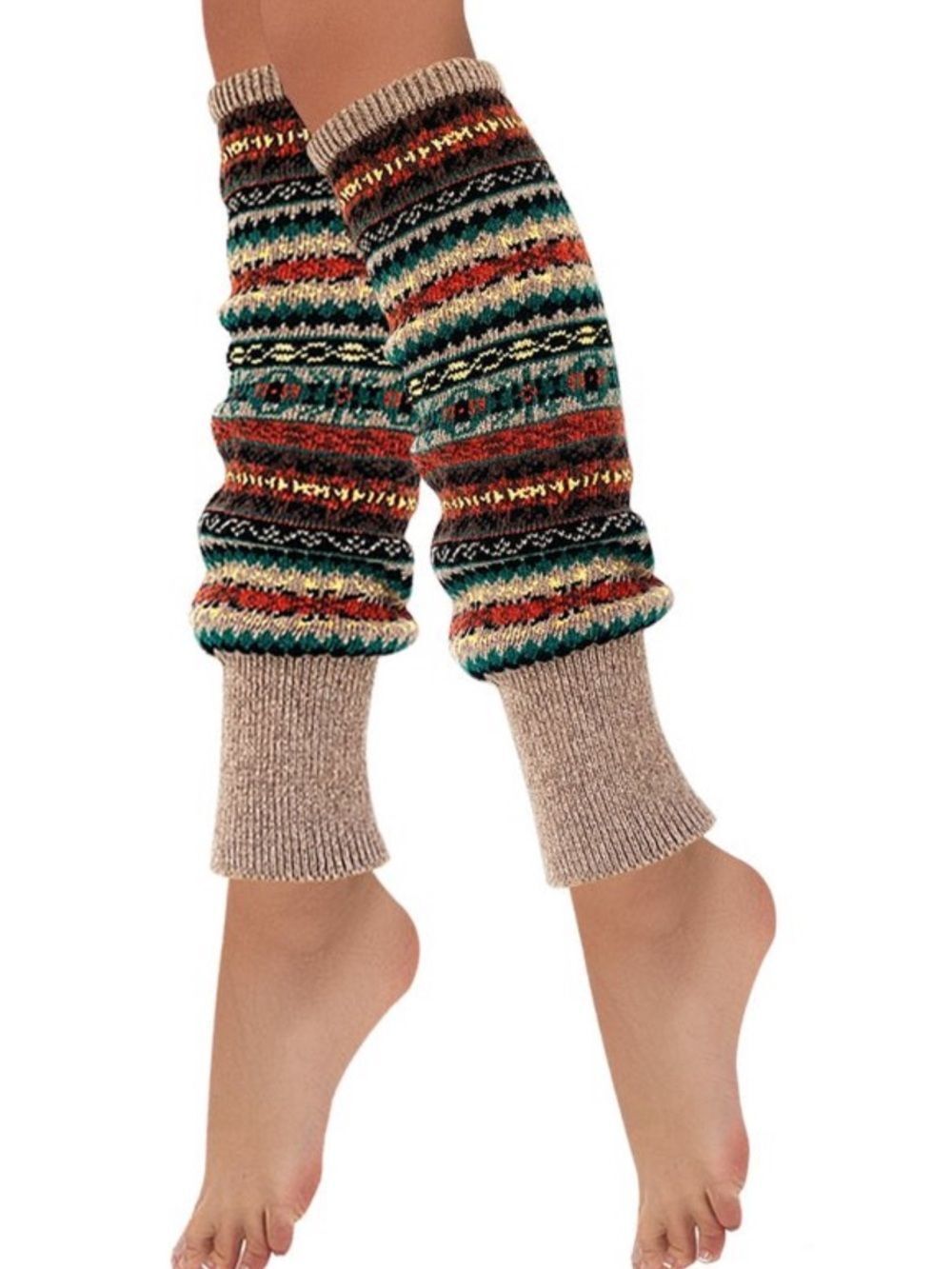 Wrapables Women's Bohemian Winter Warm Long Leg Warmers, Knee High Boot Socks!